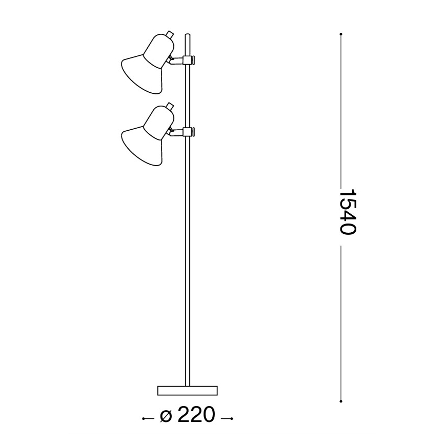 Ideal Lux - Lampada da terra POLLY 2xE27/60W/230V in cromo lucido
