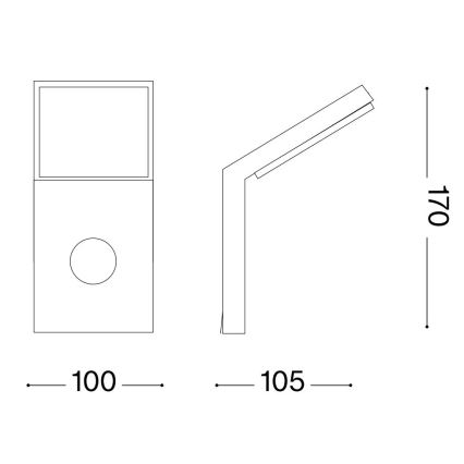 Ideal Lux - Lampada LED da esterno con sensore STYLE LED/9W/230V 4000K CRI 90 IP54 antracite