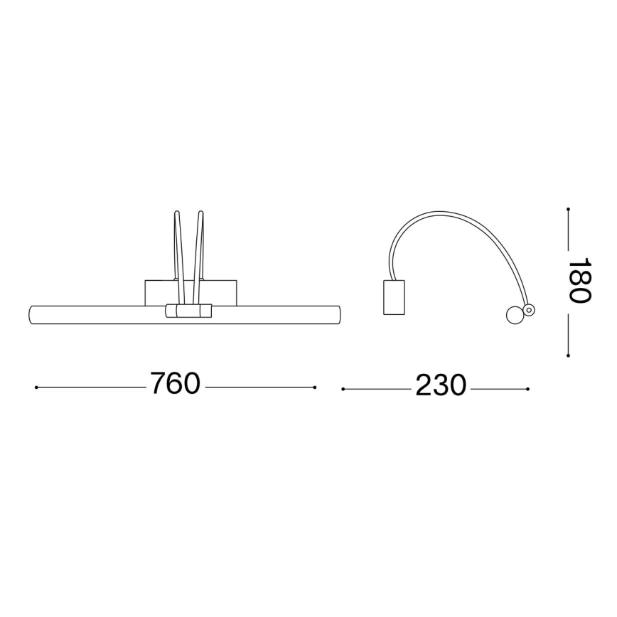 Ideal Lux - Lampada LED da quadro BOW LED/8W/230V 76 cm CRI 90 oro
