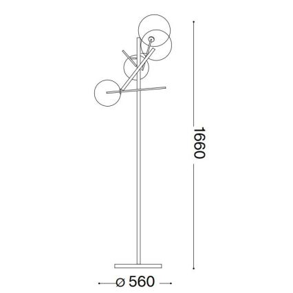 Ideal Lux - Lampada LED da terra EQUINOXE 4xG4/2W/230V cromo lucido/limpido