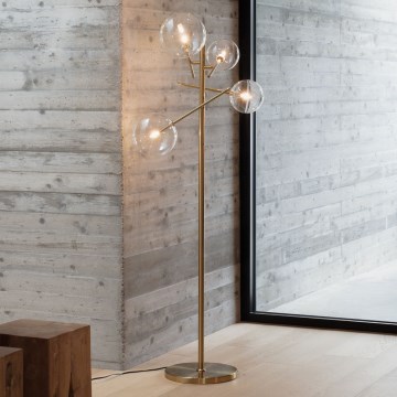 Ideal Lux - Lampada LED da terra EQUINOXE 4xG4/2W/230V ottone/limpido