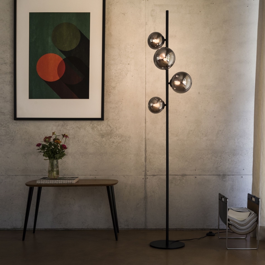 Ideal Lux - Lampada LED da terra PERLAGE 4xG9/3W/230V nero/fumé