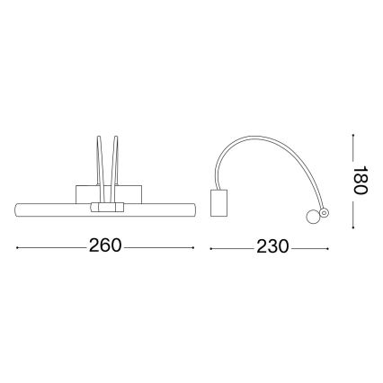 Ideal Lux - Lampada per quadri BOW LED/3,5W/230V CRI 90 26 cm dorata