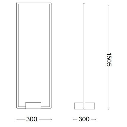 Ideal Lux - Lampadaire FRAME LED/30W/230V noir
