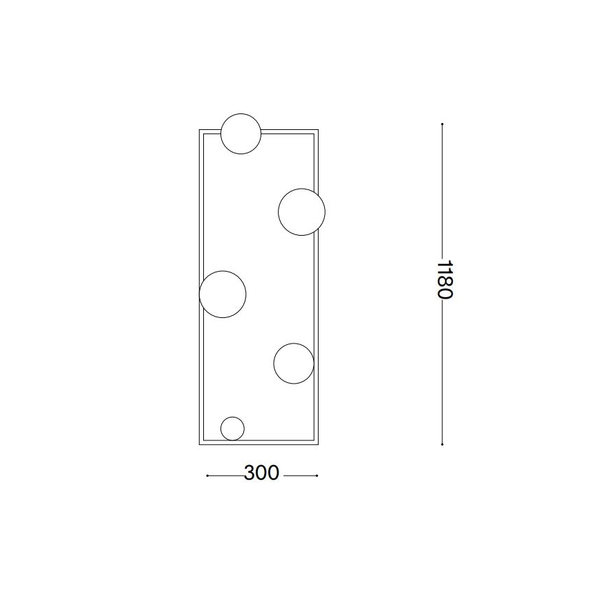 Ideal Lux - Lampadaire LED ANGOLO 5xG9/3W/230V laiton