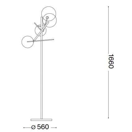 Ideal Lux - Lampadaire LED EQUINOXE 4xG4/2W/230V laiton/transparent