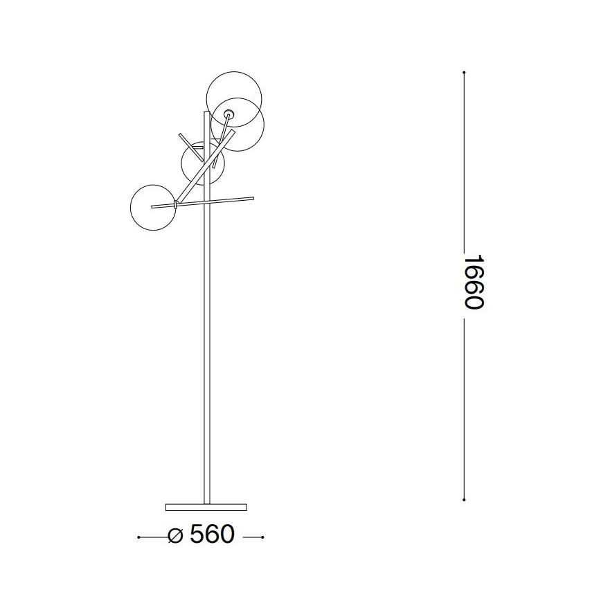 Ideal Lux - Lampadaire LED EQUINOXE 4xG4/2W/230V laiton/transparent