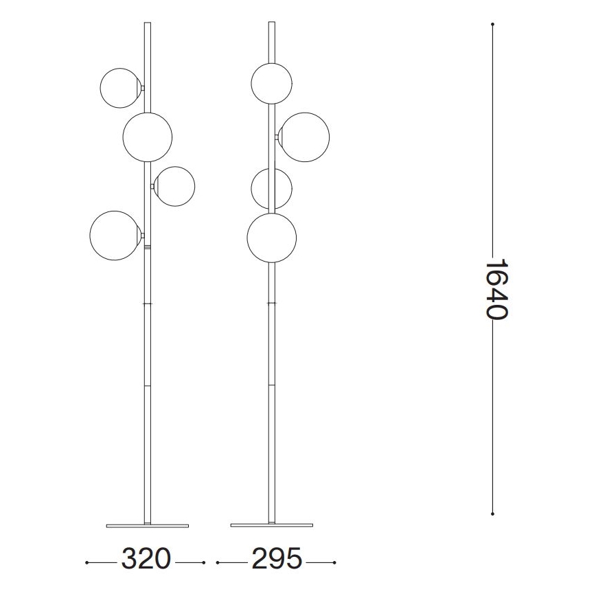 Ideal Lux - Lampadaire LED PERLAGE 4xG9/3W/230V noir/fumé