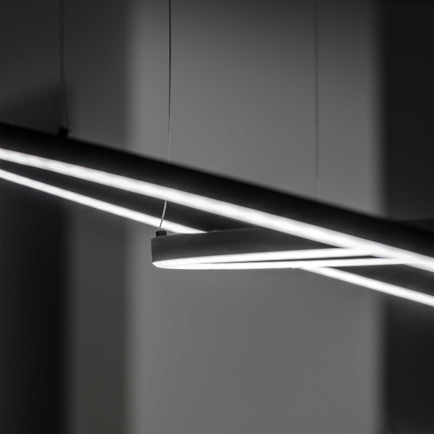 Ideal Lux - Lampadario a sospensione su cavo ORACLE SLIM LED/37W/230V 2700K CRI 90 Ø 70 cm nero