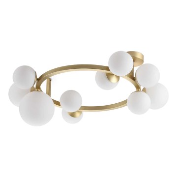 Ideal Lux - Lampadario a plafone LED PERLAGE 10xG9/3W/230V diametro 70 cm oro/bianco