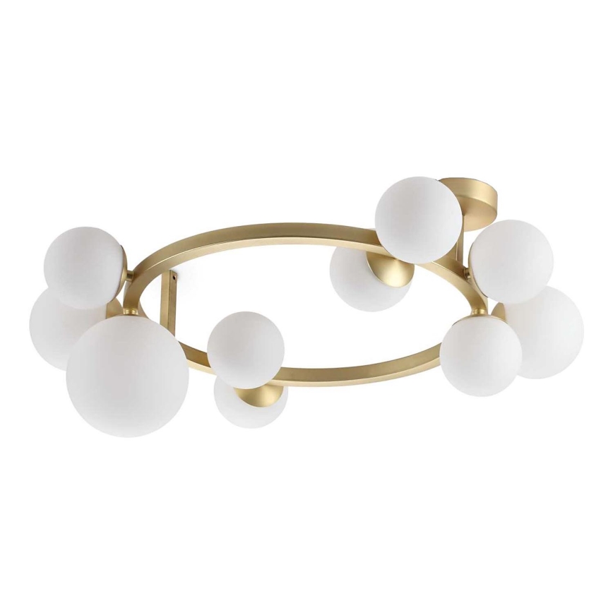 Ideal Lux - Lampadario a plafone LED PERLAGE 10xG9/3W/230V diametro 70 cm oro/bianco