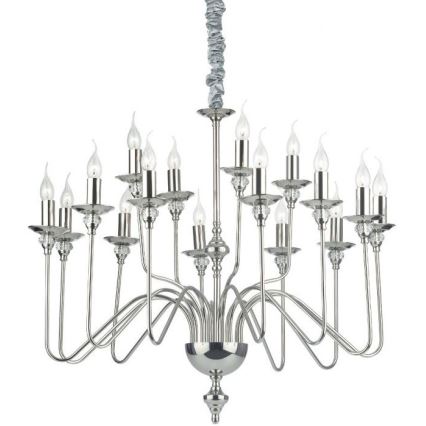 Ideal Lux - Lampadario a sospensione con catena ARTU 16xE14/40W/230V diametro 90 cm cromo lucido