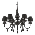 Ideal Lux - Lampadario a sospensione con catena BLANCHE 6xE14/4W/230V diametro 75 cm nero