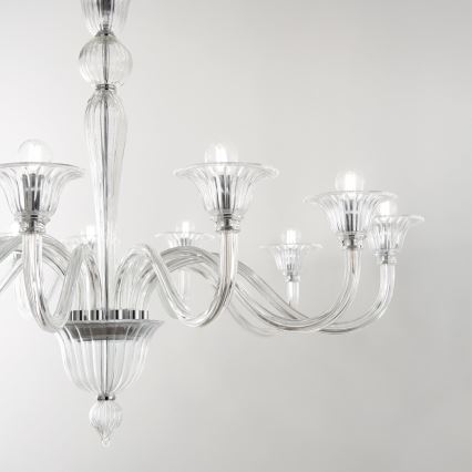 Ideal Lux - Lampadario a sospensione con catena BRIGITTA 12xE14/40W/230V diametro 120 cm limpido