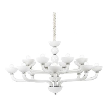 Ideal Lux - Lampadario a sospensione con catena CASANOVA 16xE14/40W/230V diametro 120 cm bianco