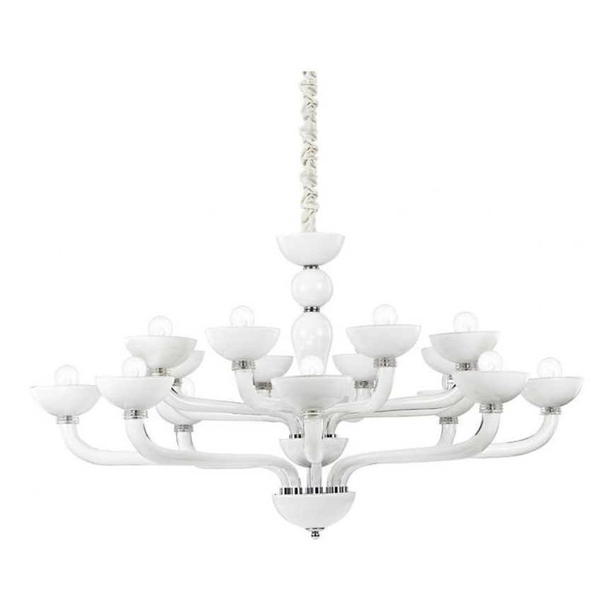 Ideal Lux - Lampadario a sospensione con catena CASANOVA 16xE14/40W/230V diametro 120 cm bianco