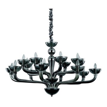 Ideal Lux - Lampadario a sospensione con catena CASANOVA 16xE14/40W/230V diametro 120 cm grigio