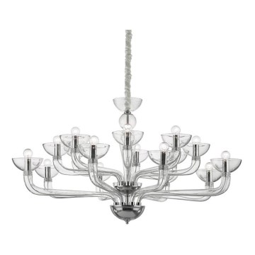 Ideal Lux - Lampadario a sospensione con catena CASANOVA 16xE14/40W/230V diametro 120 cm limpido