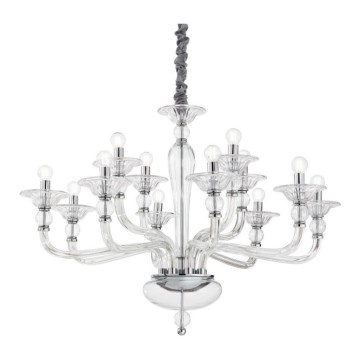 Ideal Lux - Lampadario a sospensione con catena DANIELI 12xE14/40W/230V diametro 94 cm limpido