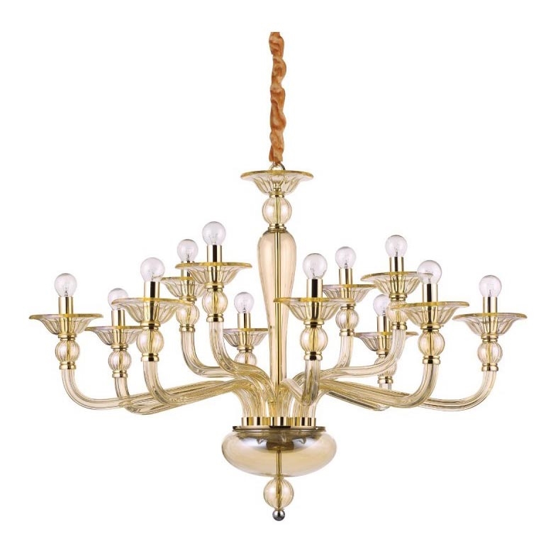 Ideal Lux - Lampadario a sospensione con catena DANIELI 12xE14/40W/230V diametro 94 cm ottone