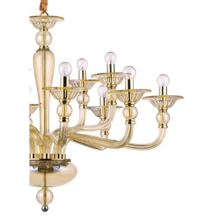 Ideal Lux - Lampadario a sospensione con catena DANIELI 12xE14/40W/230V diametro 94 cm ottone