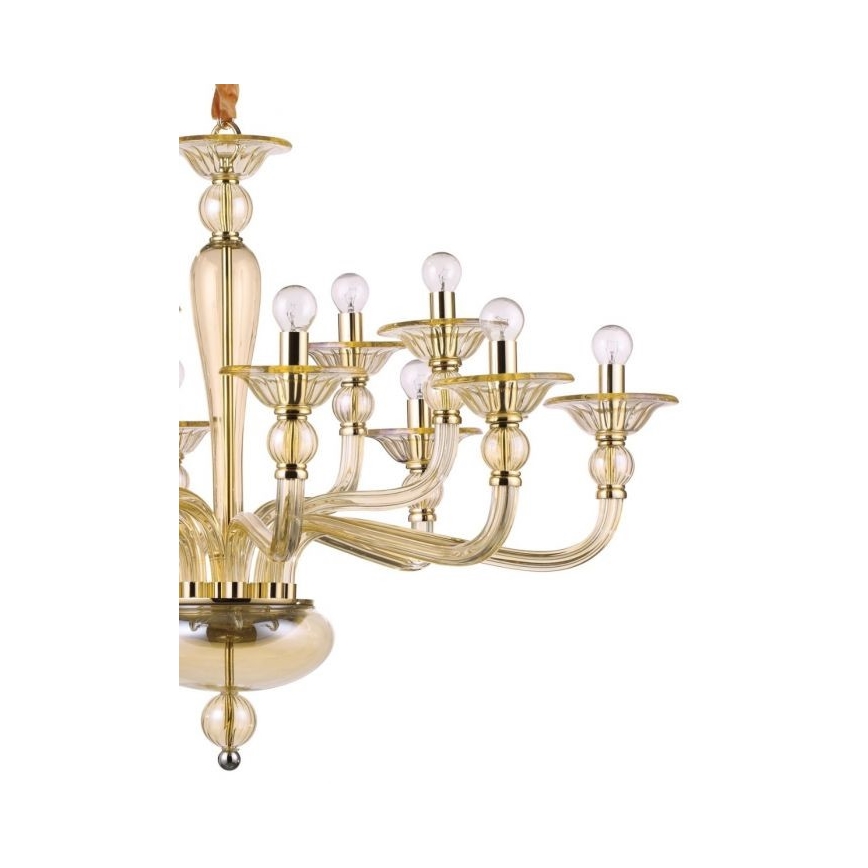 Ideal Lux - Lampadario a sospensione con catena DANIELI 12xE14/40W/230V diametro 94 cm ottone