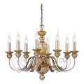 Ideal Lux - Lampadario a sospensione con catena FIRENZE 8xE14/40W/230V diametro 64 cm oro