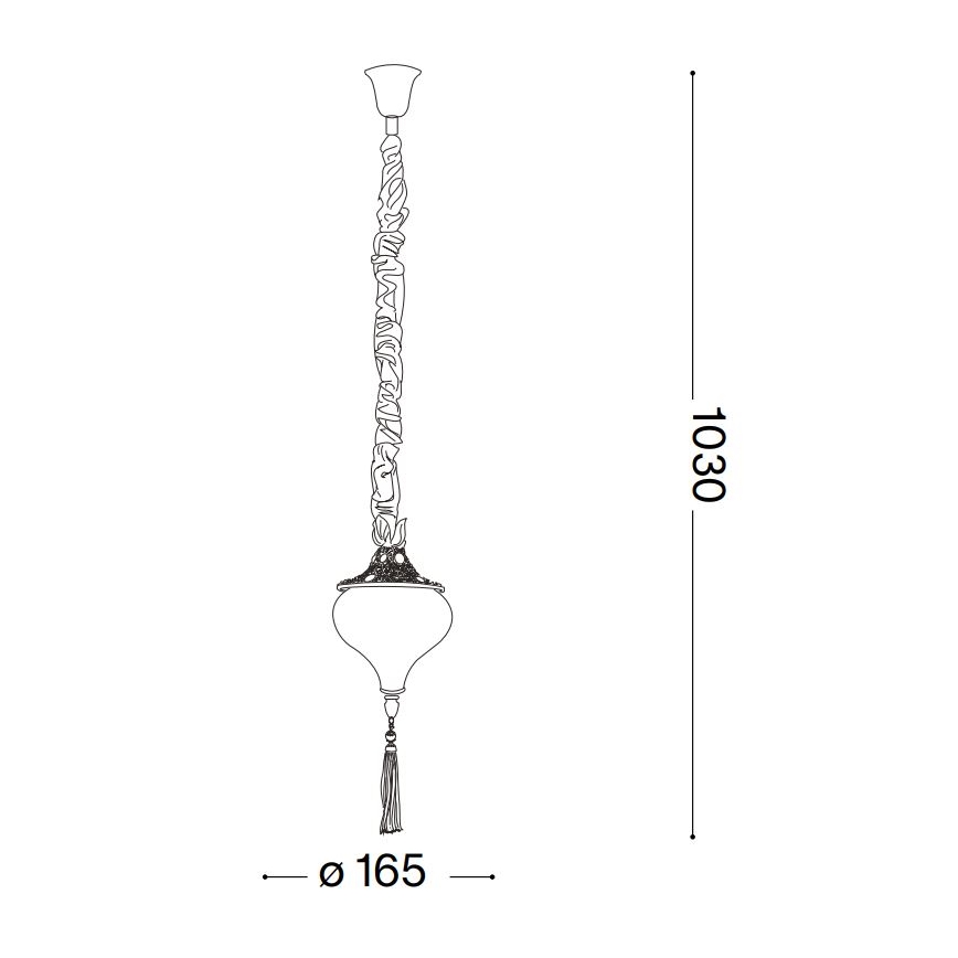 Ideal Lux - Lampadario a sospensione con catena HAREM 1xE27/42W/230V diametro 16,5 cm ottone