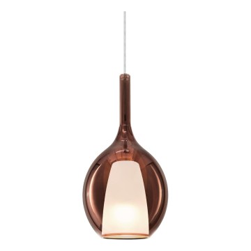 Ideal Lux - Lampadario a sospensione con cavo KALIQUE 1xE27/42W/230V Ø 18 cm, rame fumé