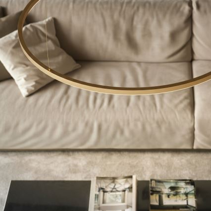 Ideal Lux - Lampadario LED a cavo ORACLE SLIM LED/29W/230V 3000K CRI 90 Ø 50 cm oro