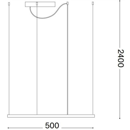 Ideal Lux - Lampadario LED a sospensione con cavo ORACLE SLIM LED/33W/230V 3000K CRI 90 50x50 cm nero