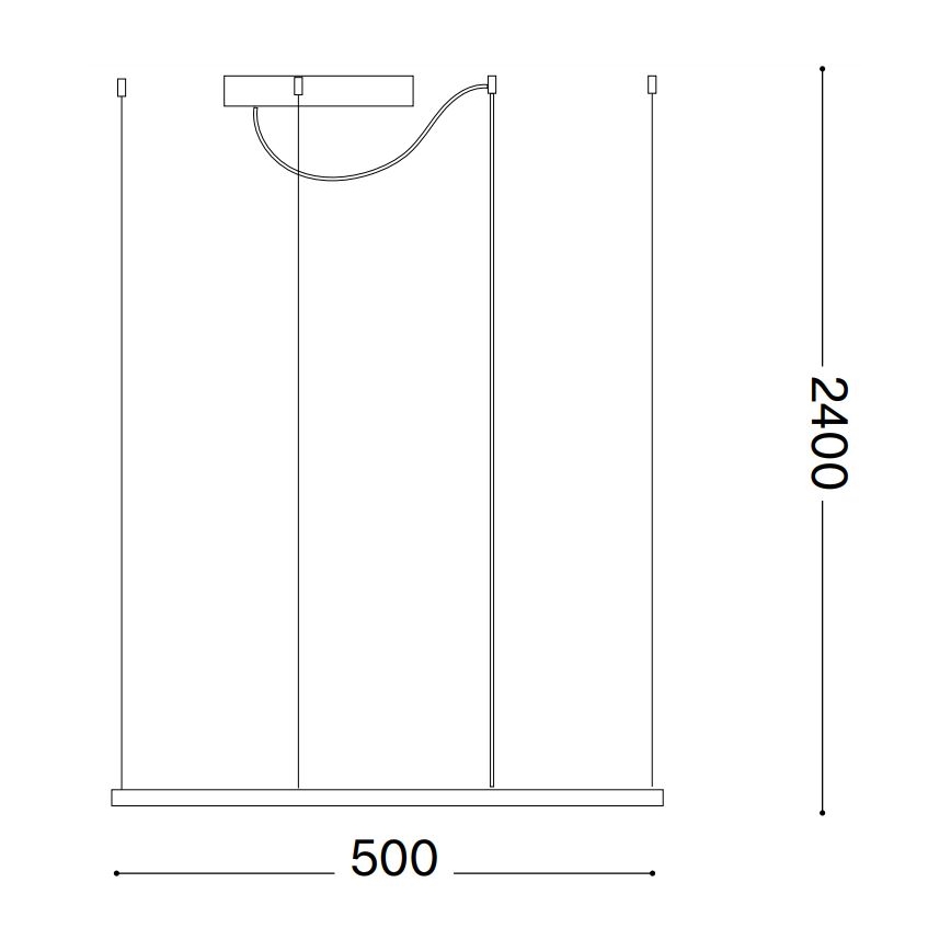 Ideal Lux - Lampadario LED a sospensione con cavo ORACLE SLIM LED/33W/230V 3000K CRI 90 50x50 cm nero