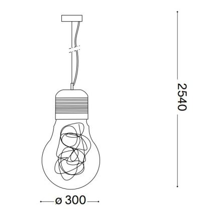 Ideal Lux - Lampadario a sospensione con filo 1xE27/60W/230V diametro 30 cm