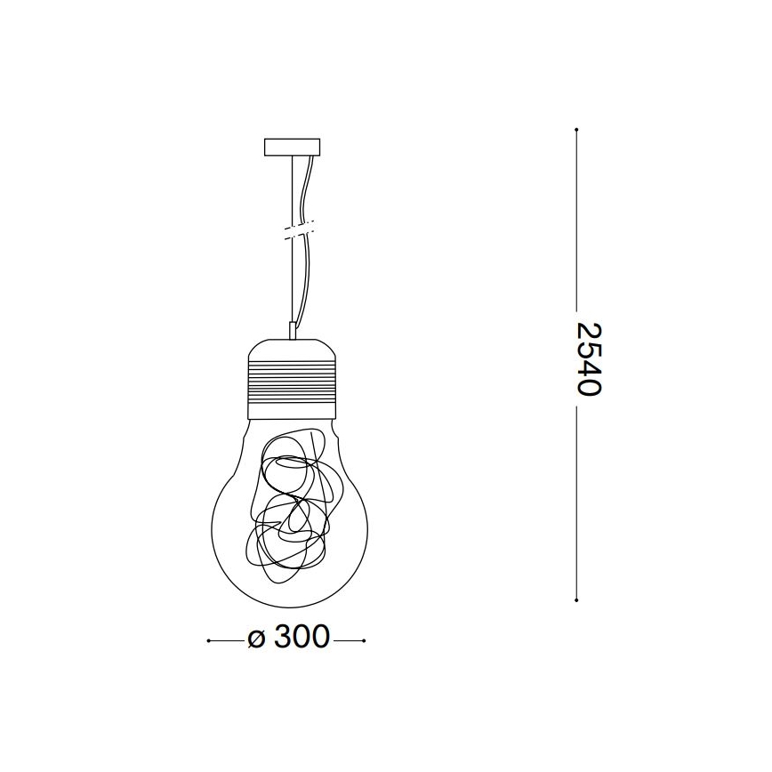Ideal Lux - Lampadario a sospensione con filo 1xE27/60W/230V diametro 30 cm
