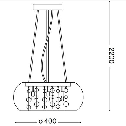 Ideal Lux - Lampadario a sospensione con filo AUDI 5xG9/40W/230V fumé