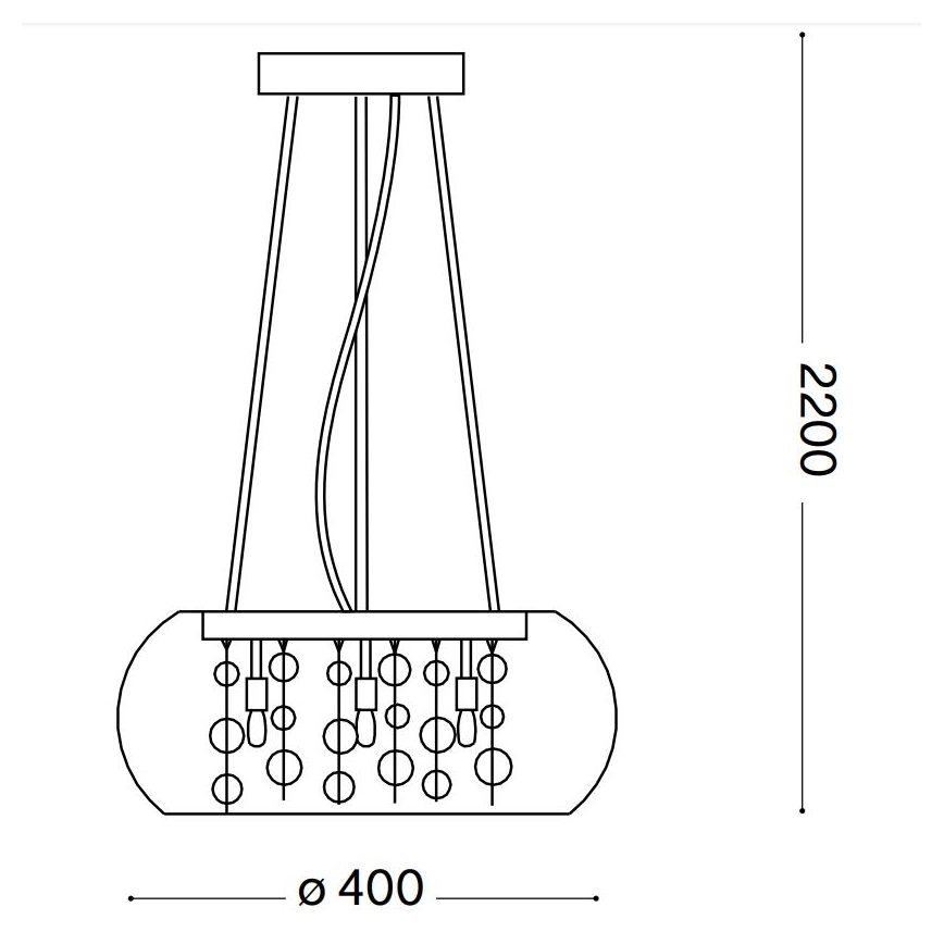 Ideal Lux - Lampadario a sospensione con filo AUDI 5xG9/40W/230V limpido