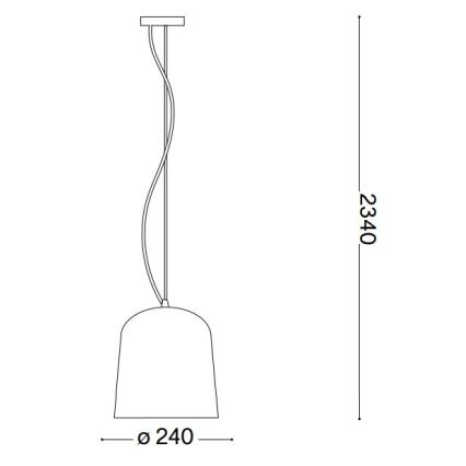 Ideal Lux - Lampadario a sospensione con filo BISTRO 1xE27/60W/230V diametro 24 cm fumé