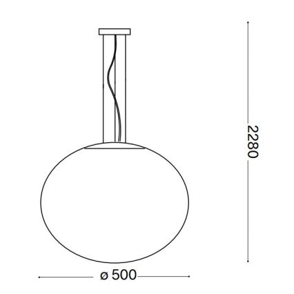 Ideal Lux - Lampadario a sospensione con filo CANDY 1xE27/42W/230V diametro 50 cm bianco