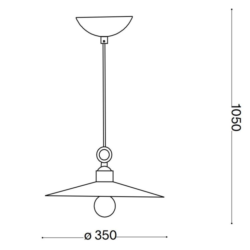 Ideal Lux - Lampadario a sospensione con filo CANTINA 1xE27/42W/230V diametro 35 cm rame
