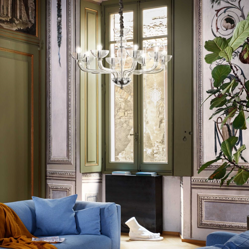 Ideal Lux – Lampadario a sospensione con filo CASANOVA 8×E14/40W/230V