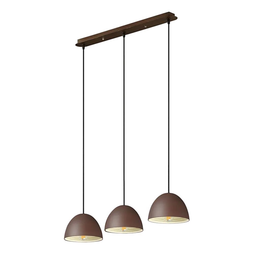 Ideal Lux - Lampadario a sospensione con filo FOLK 3xE27/60W/230V marrone