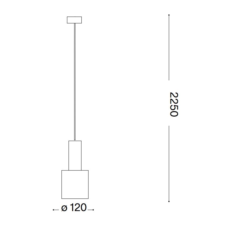 Ideal Lux - Lampadario a sospensione con filo HOLLY 1xE27/60W/230V diametro 12 cm nero