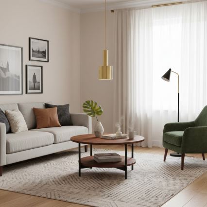 Ideal Lux - Lampadario a sospensione con filo HOLLY 1xE27/60W/230V diametro 12 cm ottone