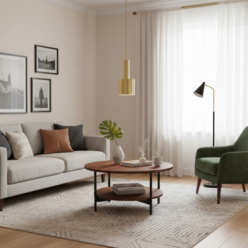 Ideal Lux - Lampadario a sospensione con filo HOLLY 1xE27/60W/230V diametro 12 cm ottone