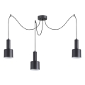 Ideal Lux - Lampadario a sospensione con filo HOLLY 3xE27/60W/230V ragno nero