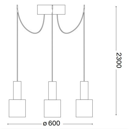 Ideal Lux - Lampadario a sospensione con filo HOLLY 3xE27/60W/230V ragno ottone