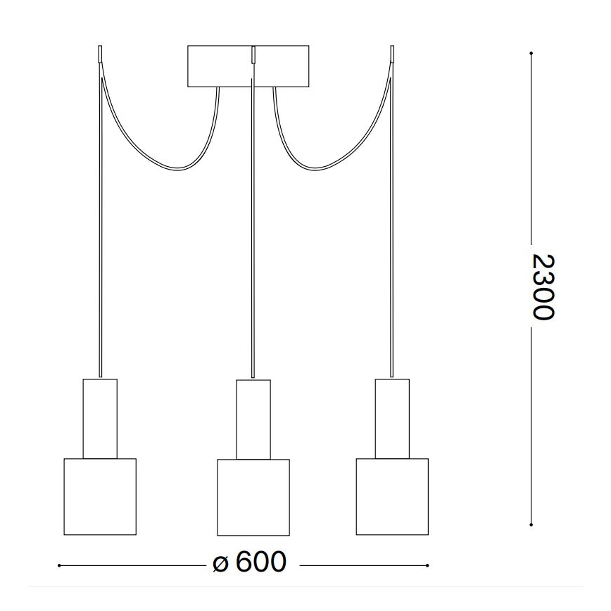 Ideal Lux - Lampadario a sospensione con filo HOLLY 3xE27/60W/230V ragno ottone
