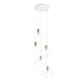 Ideal Lux - Lampadario a sospensione con filo ICE 5xE27/60W/230V diametro 50 cm bianco