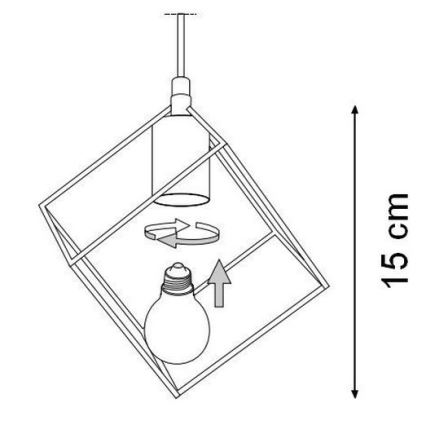 Ideal Lux - Lampadario a sospensione con filo ICE 5xE27/60W/230V diametro 50 cm nero