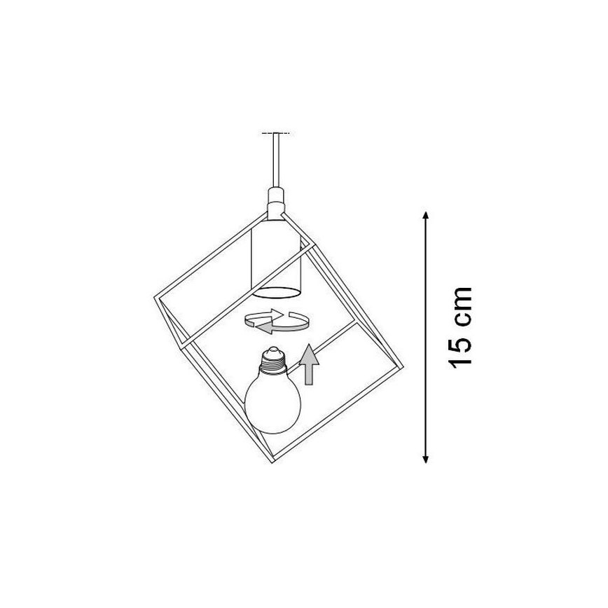 Ideal Lux - Lampadario a sospensione con filo ICE 5xE27/60W/230V diametro 50 cm nero